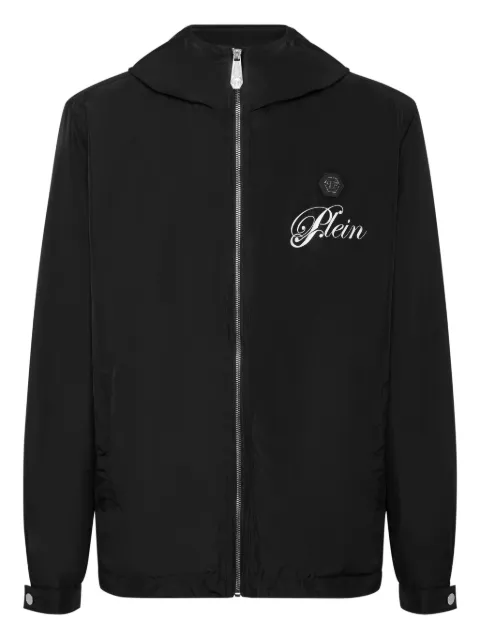 Philipp Plein hooded logo-print windbreaker