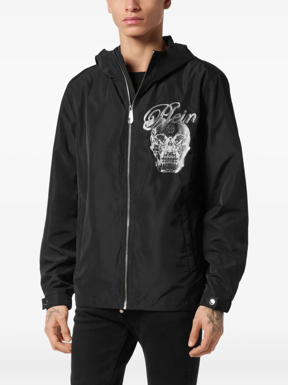 Philipp Plein Glass Skull hooded windbreaker | Lightweight Jackets | Image 2