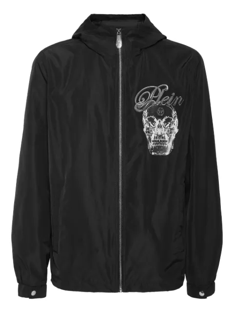 Philipp Plein Glass Skull hooded windbreaker