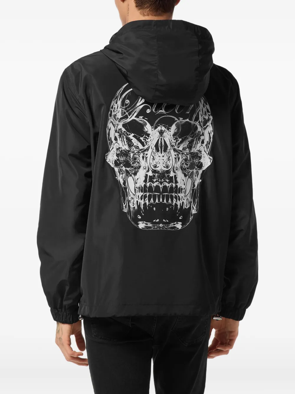 Philipp Plein Glass Skull windjack met capuchon Zwart