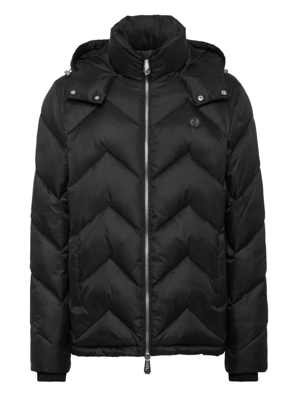 Philipp Plein chevron-quilted puffer jacket | Black | Image 1