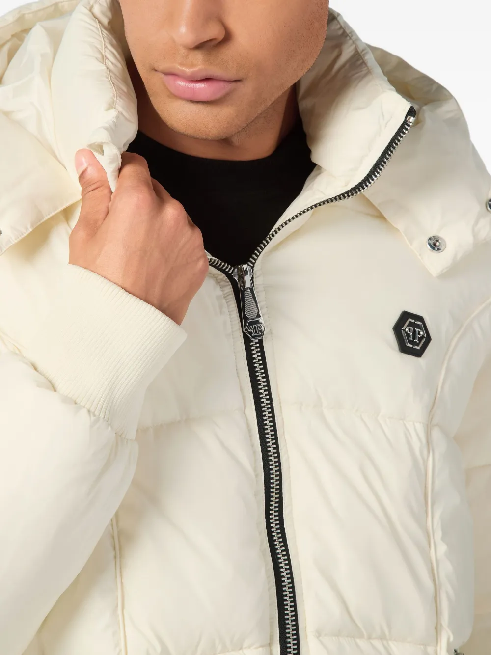 Philipp Plein Donsjack met capuchon Beige