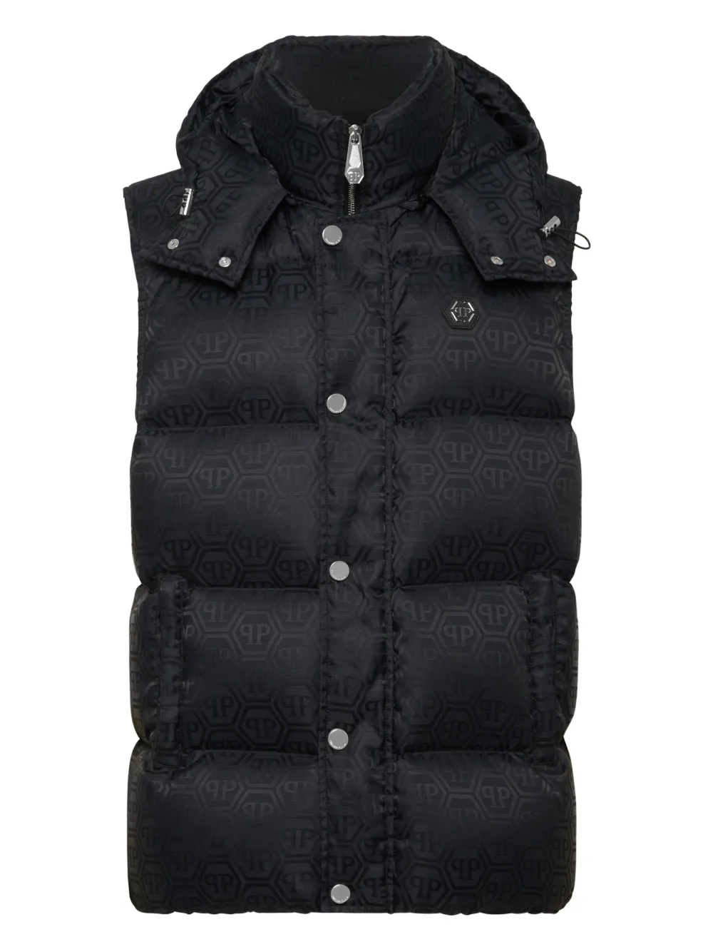 Philipp Plein monogram quilted down gilet Blauw