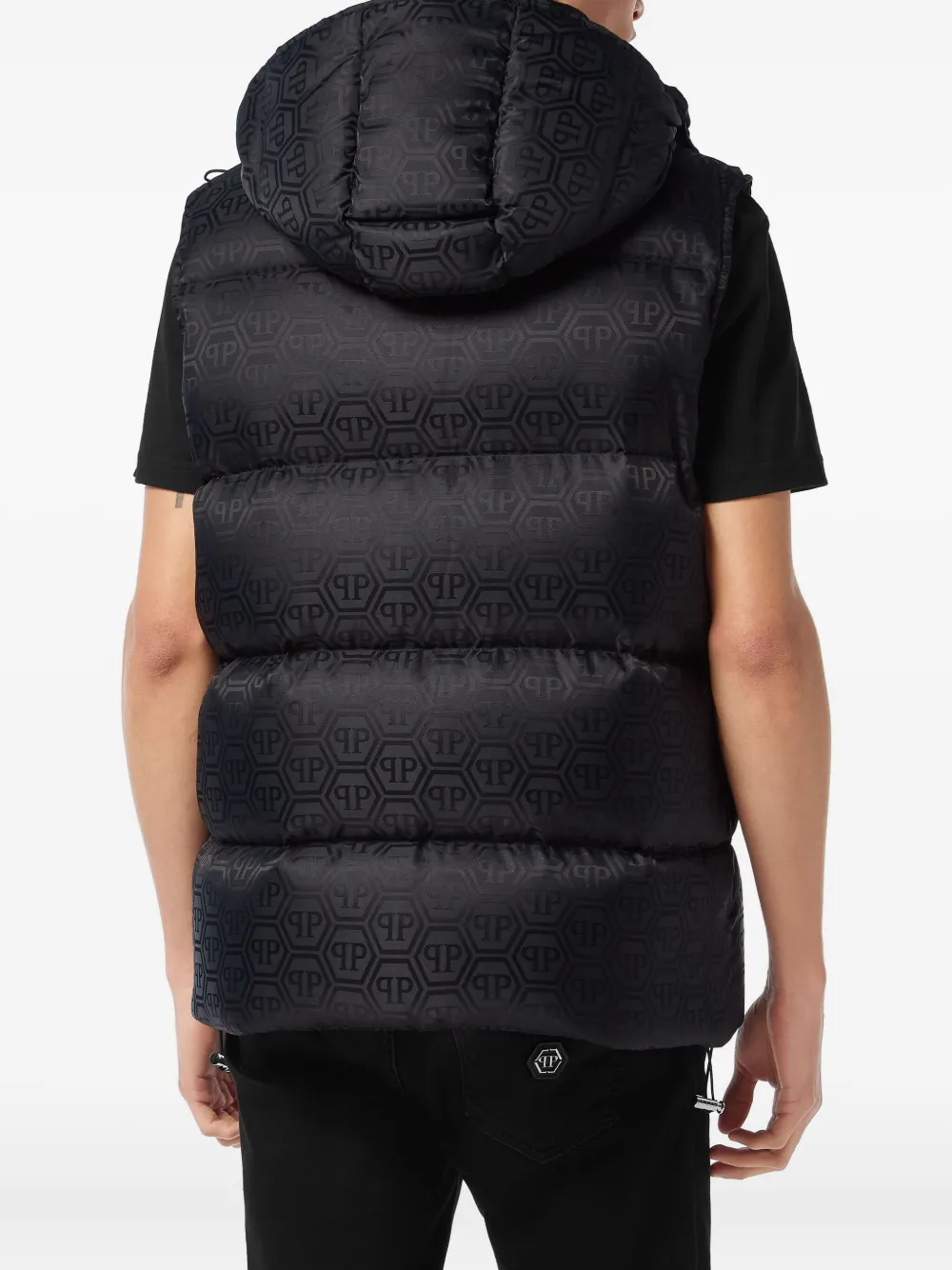 Philipp Plein monogram quilted down gilet Blauw