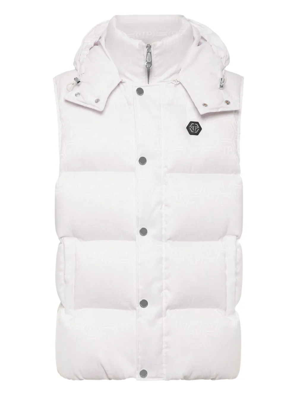 Philipp Plein monogram quilted gilet Wit