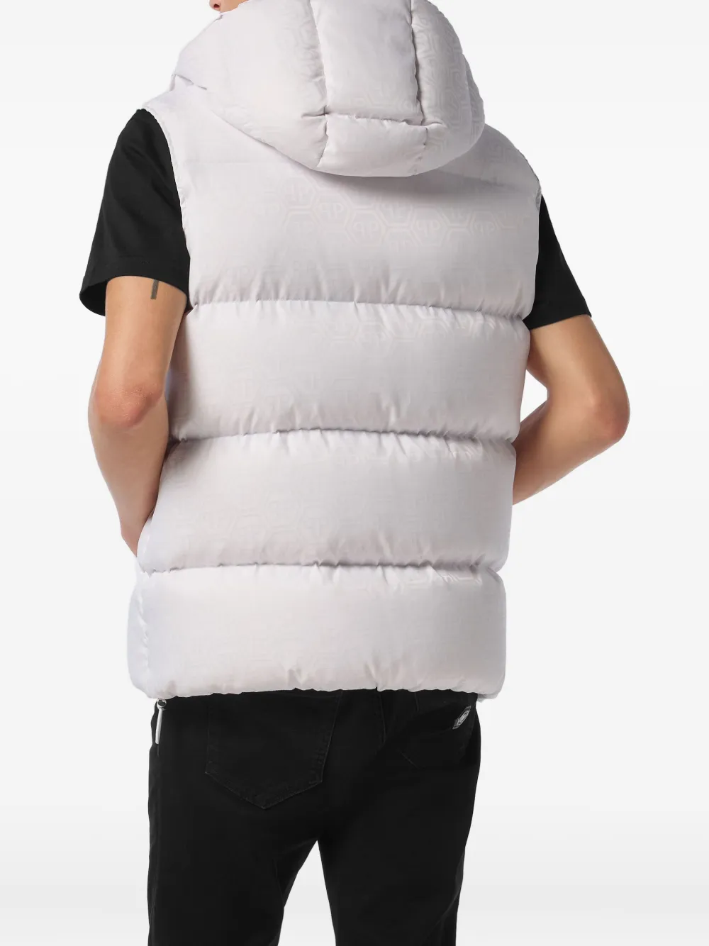 Philipp Plein monogram quilted gilet Wit