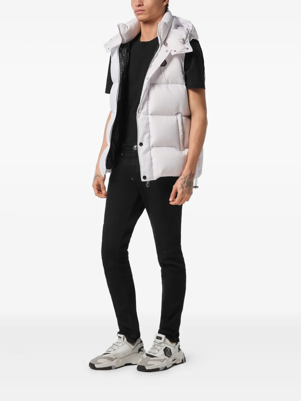 Philipp Plein monogram quilted gilet Wit