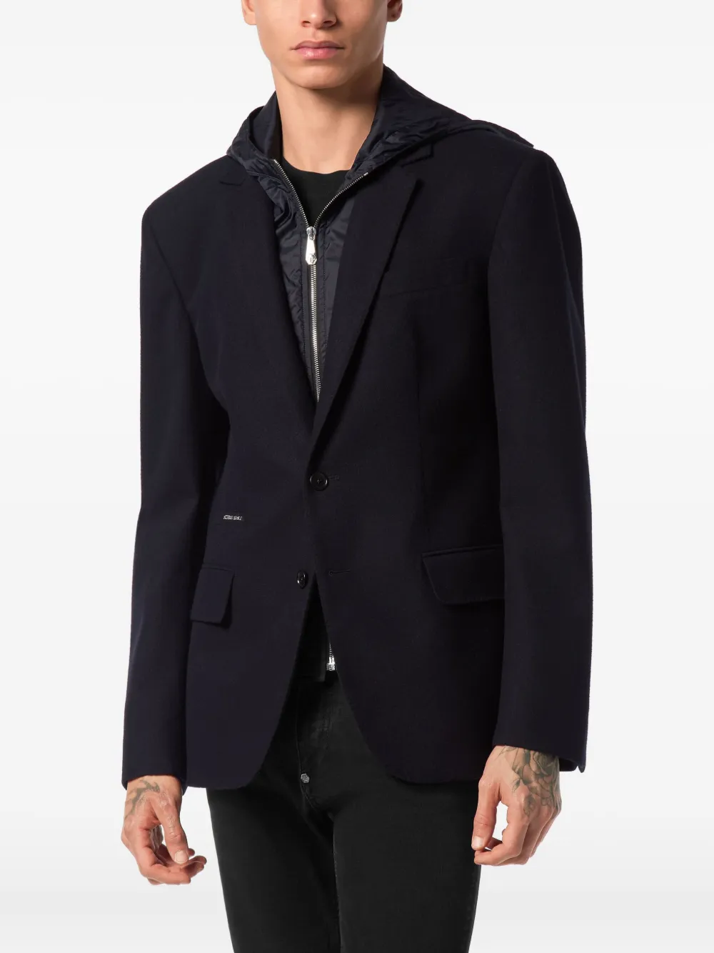 Philipp Plein Blazer met capuchon Blauw