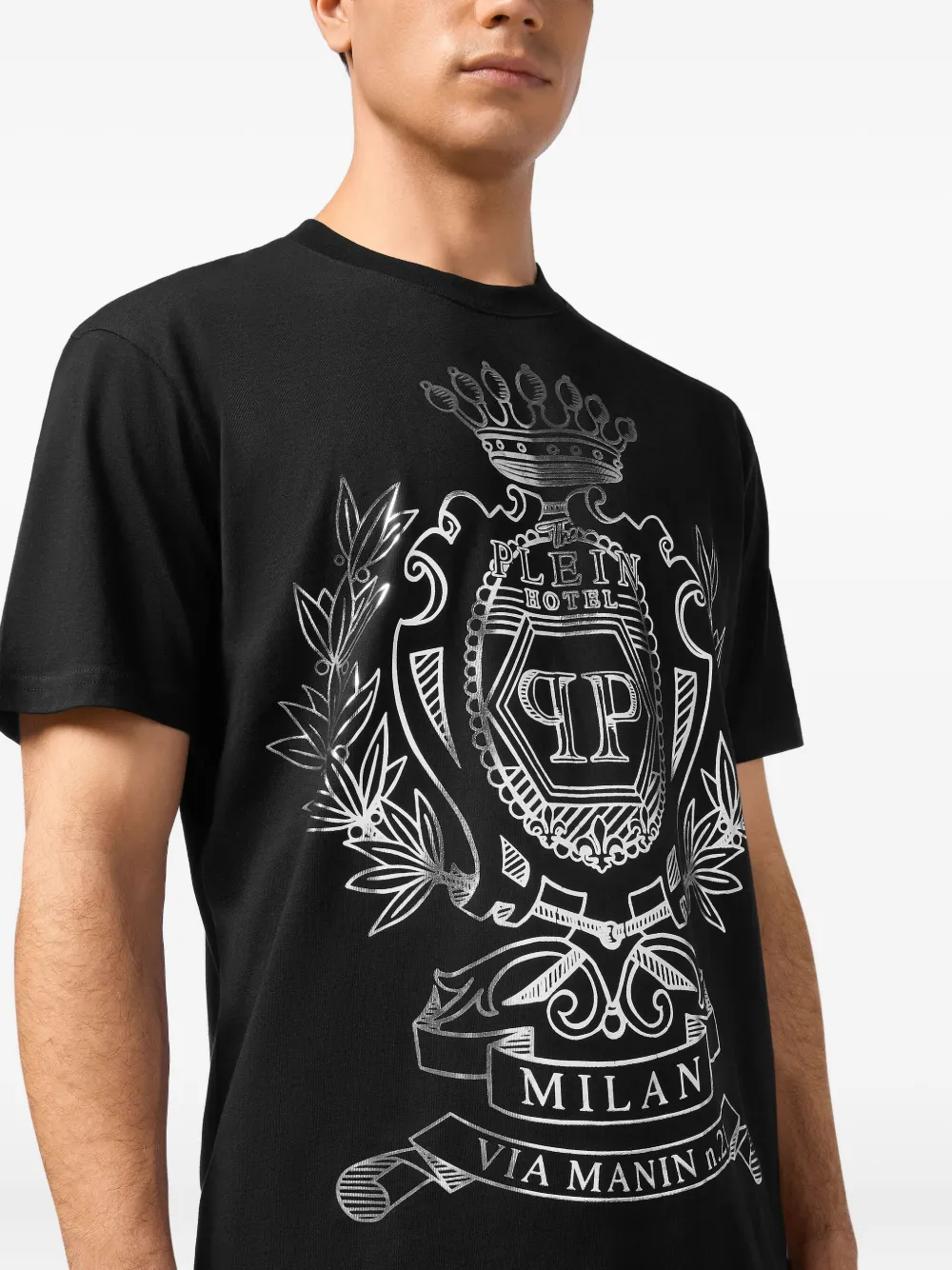 Philipp Plein T-shirt verfraaid met kristallen Zwart