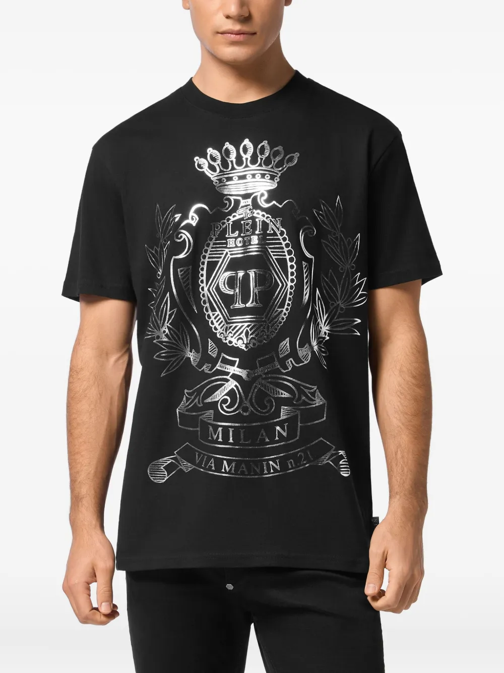 Philipp Plein T-shirt verfraaid met kristallen Zwart