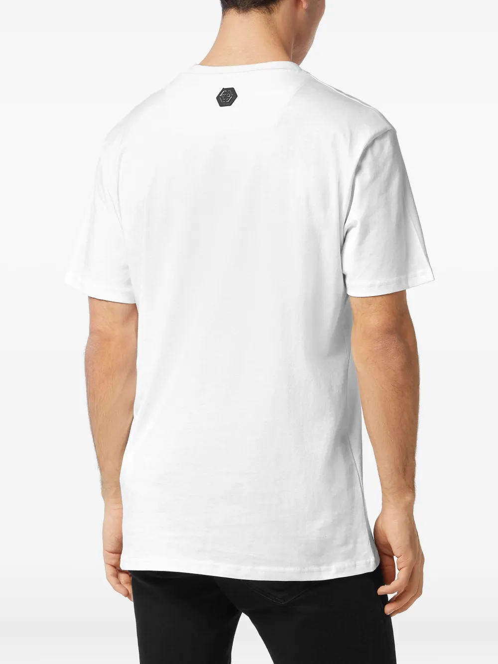 Philipp Plein T-shirt verfraaid met kristallen en teddybeer Wit