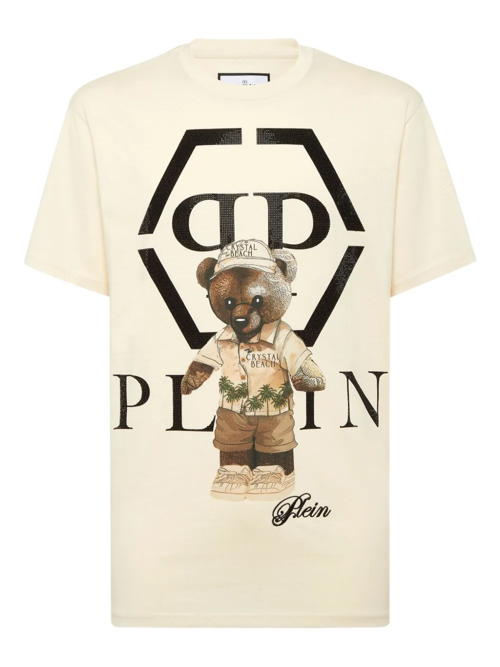 crystal-embellished teddy-bear T-shirt