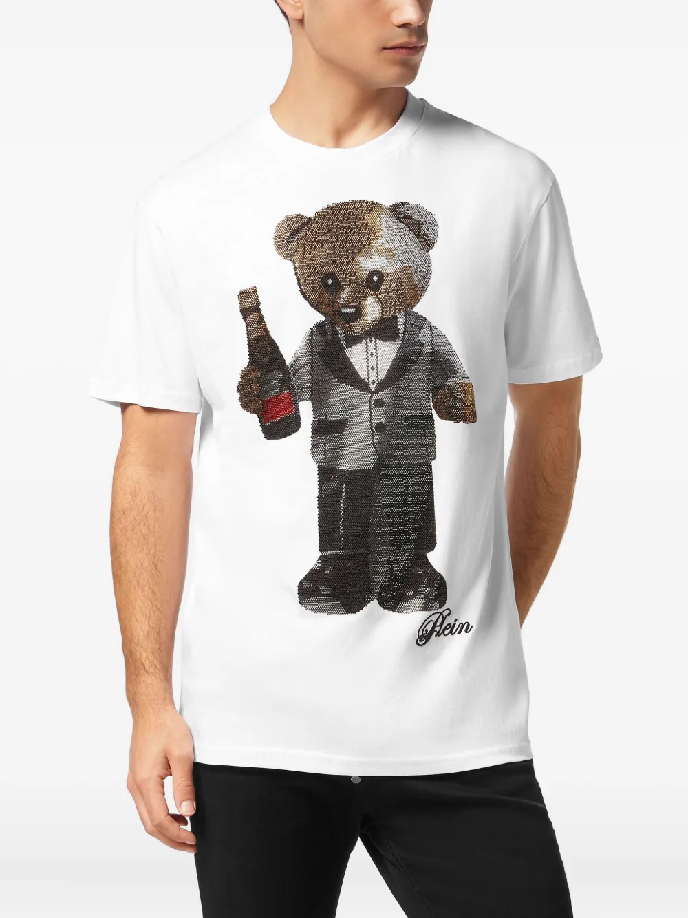 Philipp Plein teddy bear sequin T-shirt Wit