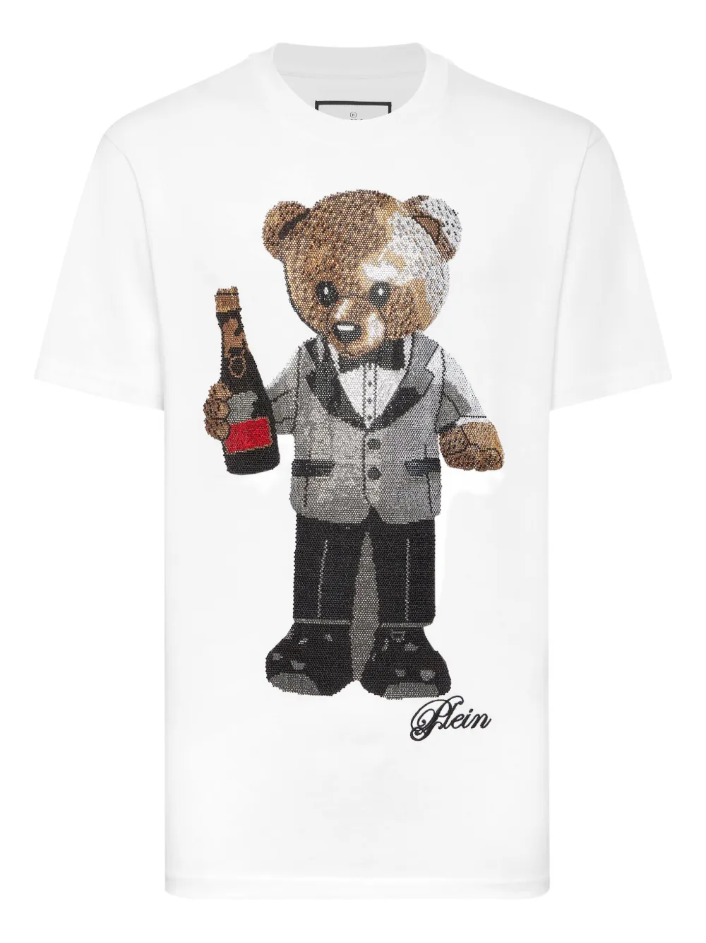 Philipp Plein teddy bear sequin T-shirt Wit