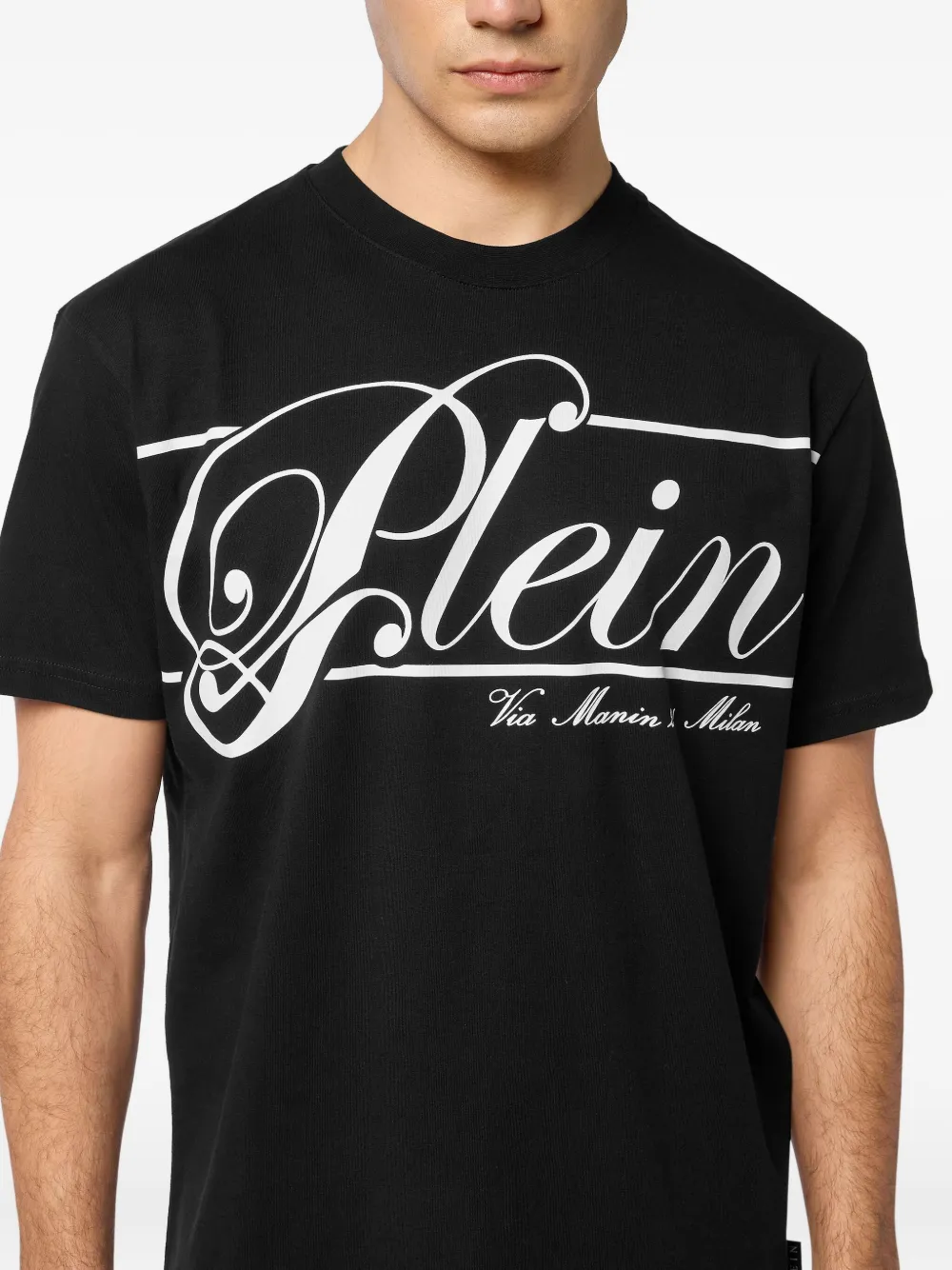 Philipp Plein Katoenen T-shirt met logoprint Zwart