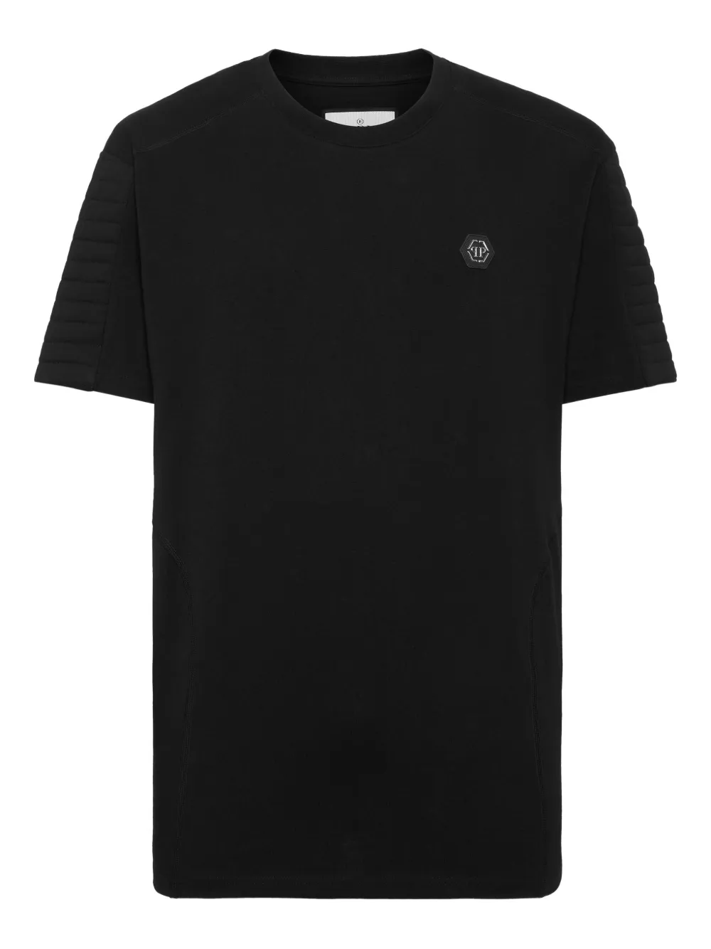 Philipp Plein quilted-panel round-neck T-shirt | Black | Image 1