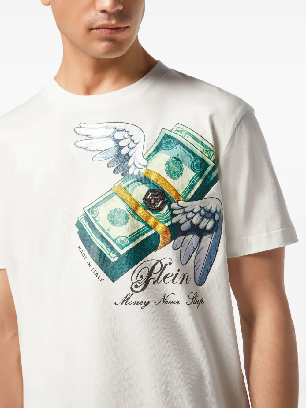 Philipp Plein T-shirt met geldprint Wit
