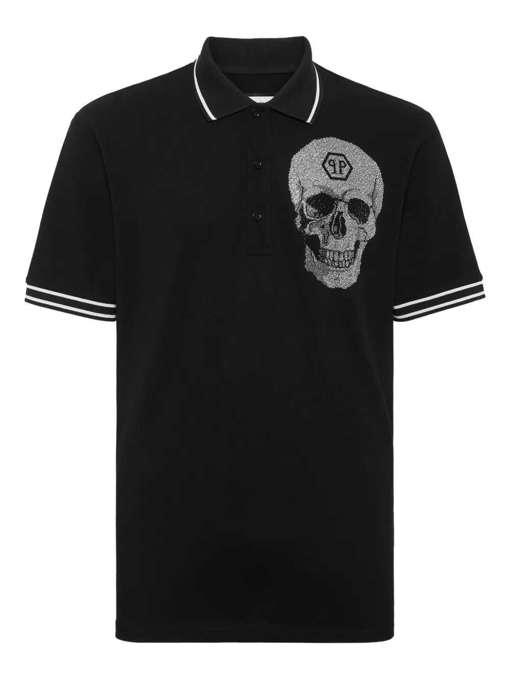Philipp Plein crystal-embellished polo shirt Zwart