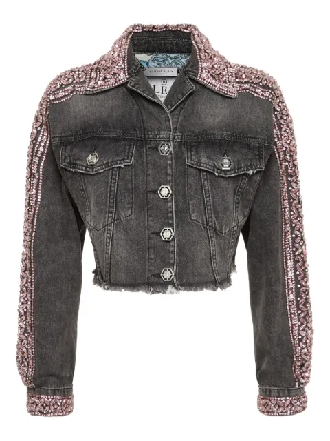 Philipp Plein rhinestone-embellished denim jacket