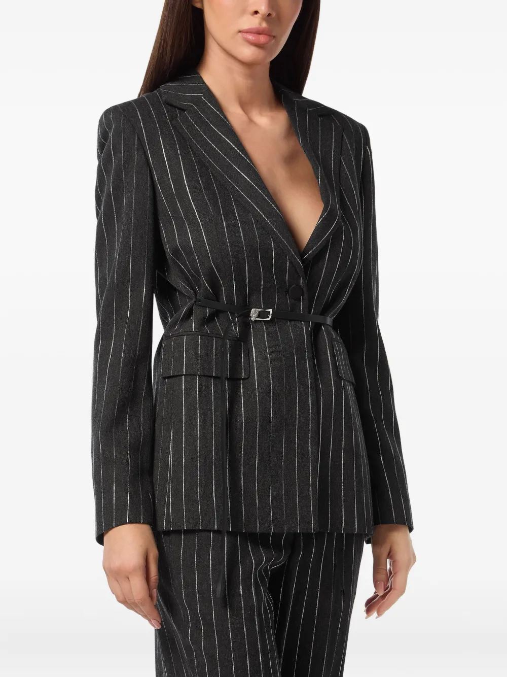 Philipp Plein Blazer met krijtstreep Grijs