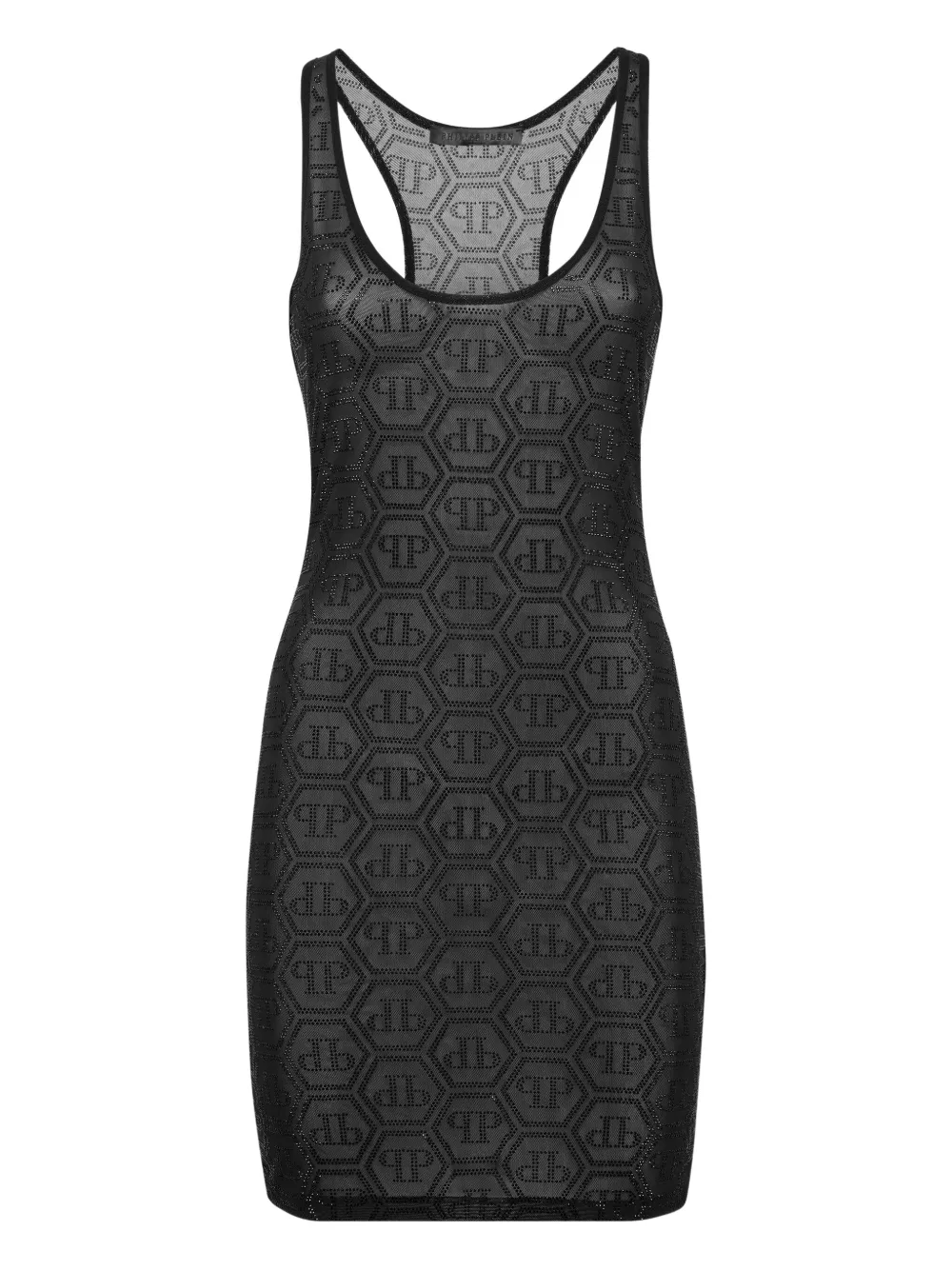 Philipp Plein monogram strass-embellished dress | Black | Image 1