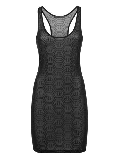 Philipp Plein monogram strass-embellished dress