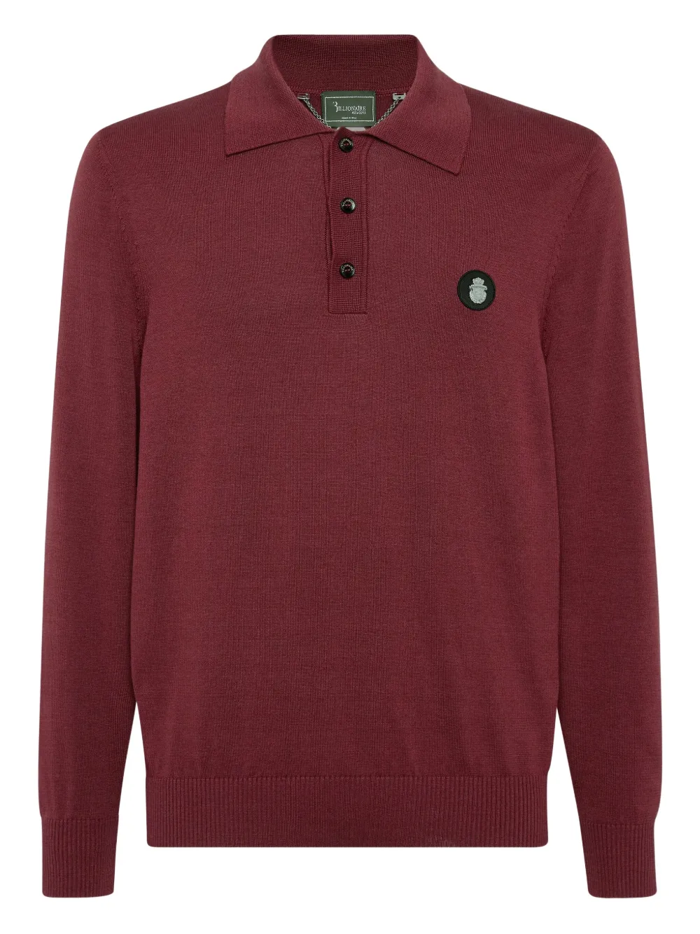 Billionaire Polo a maniche lunghe con logo - Rosso