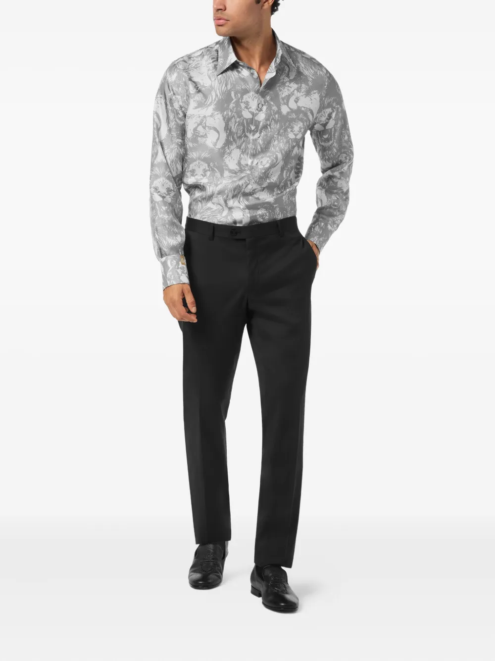 Billionaire Overhemd met leeuwenprint - Wit