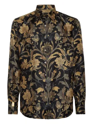 chemise baroque vintage des années 80 à manches longues, chemisier boutonné