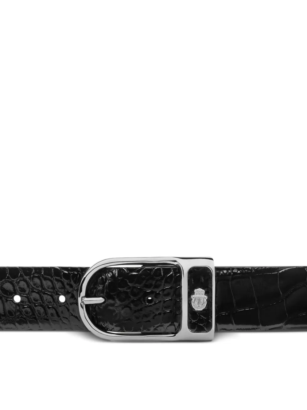 Billionaire Crocodile-embossed Leather Belt In Black