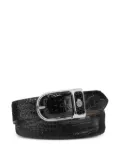 Billionaire crocodile-embossed leather belt - Black