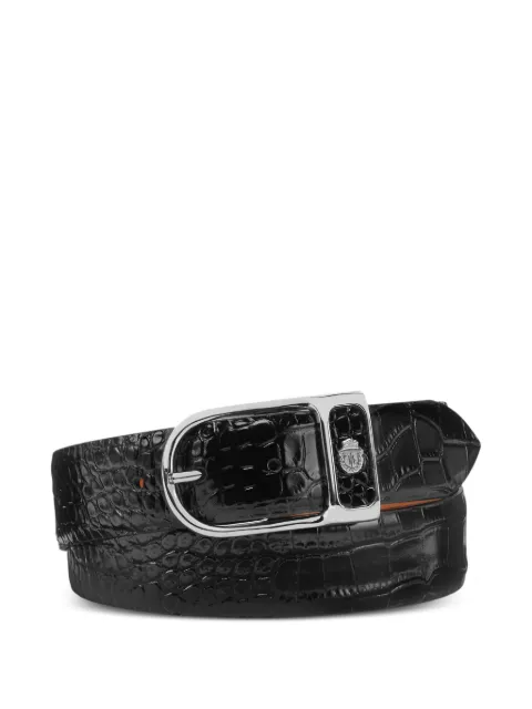 Billionaire ceinture en cuir à effet peau de crocodile