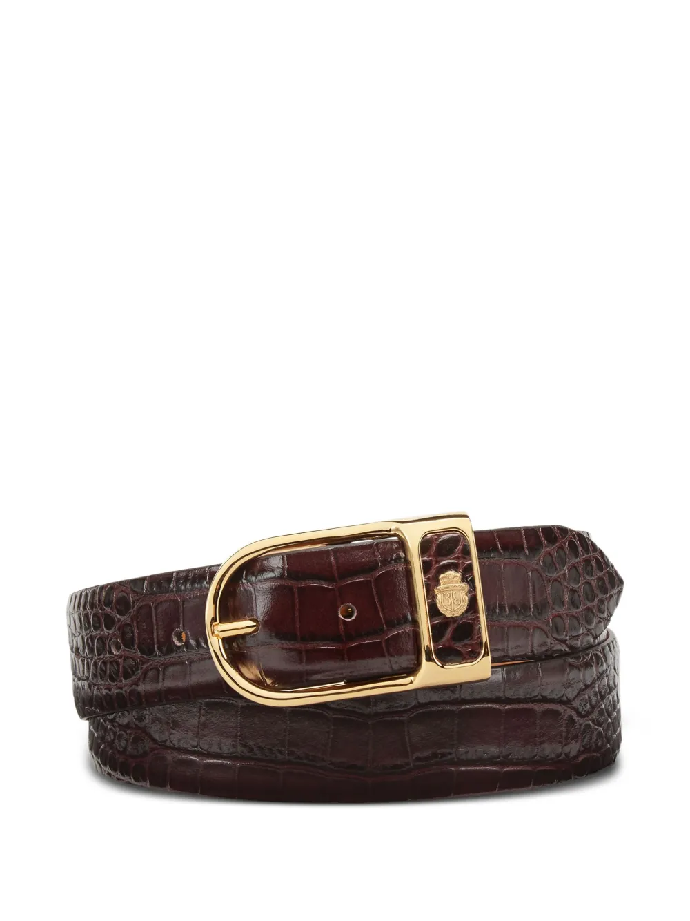 Billionaire Crocodile-embossed Leather Belt In Brown
