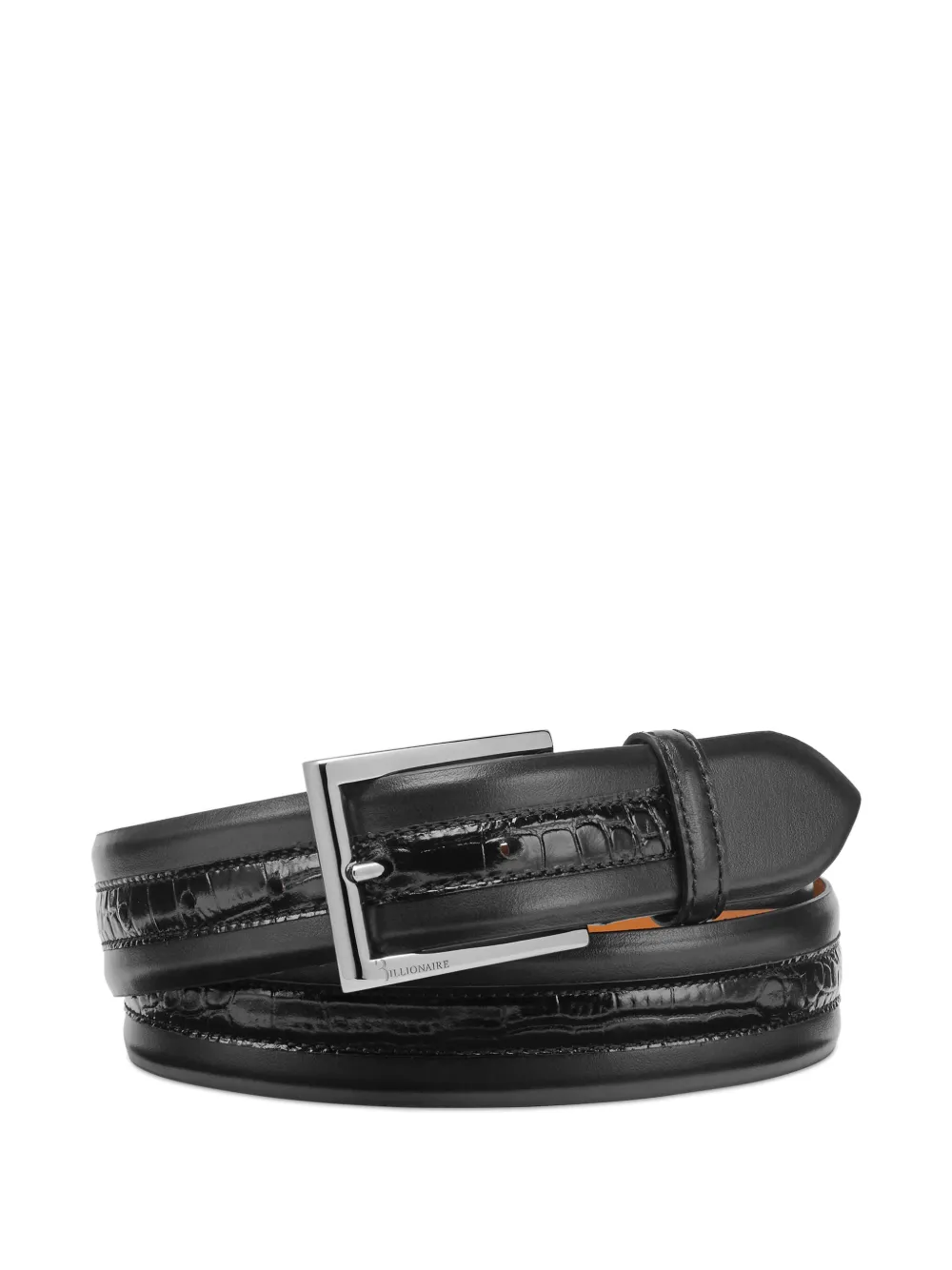 Billionaire Crocodile-embossed Leather Belt In Black