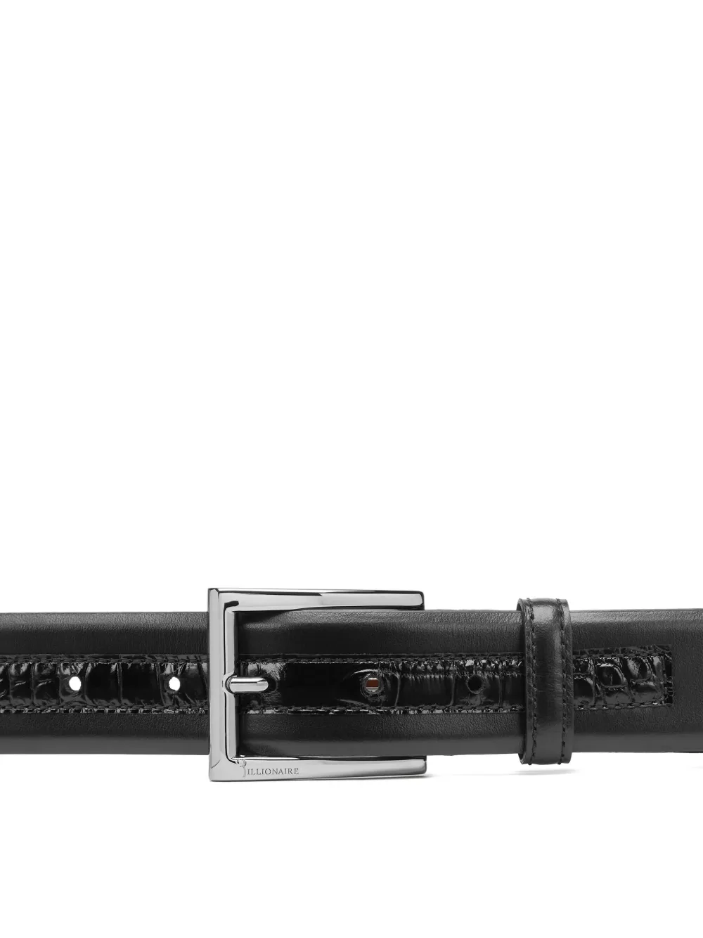 Billionaire Crocodile-embossed Leather Belt In Black