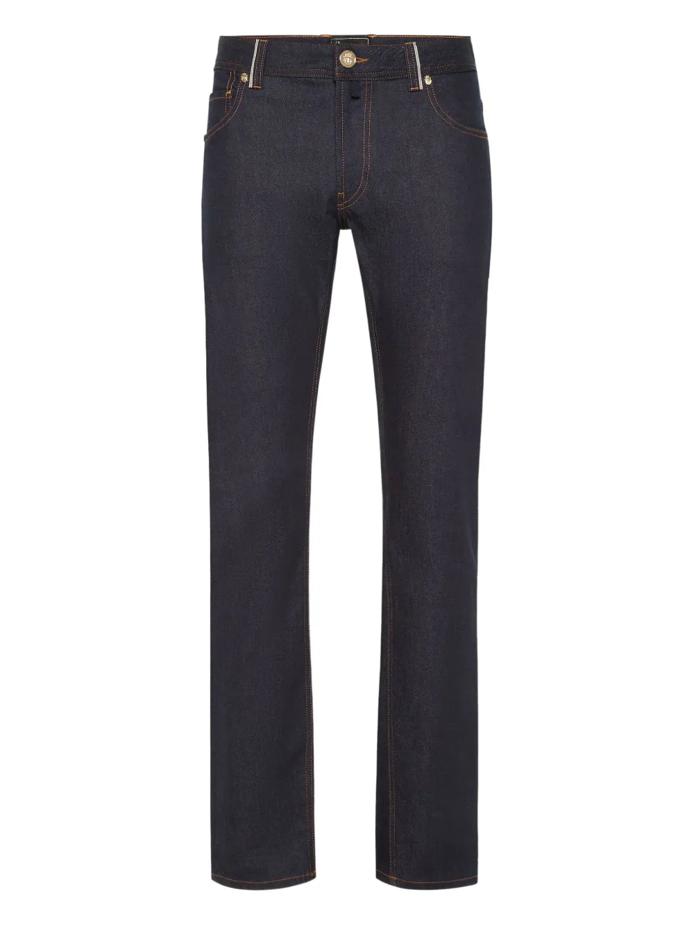 logo-patch straight-leg jeans