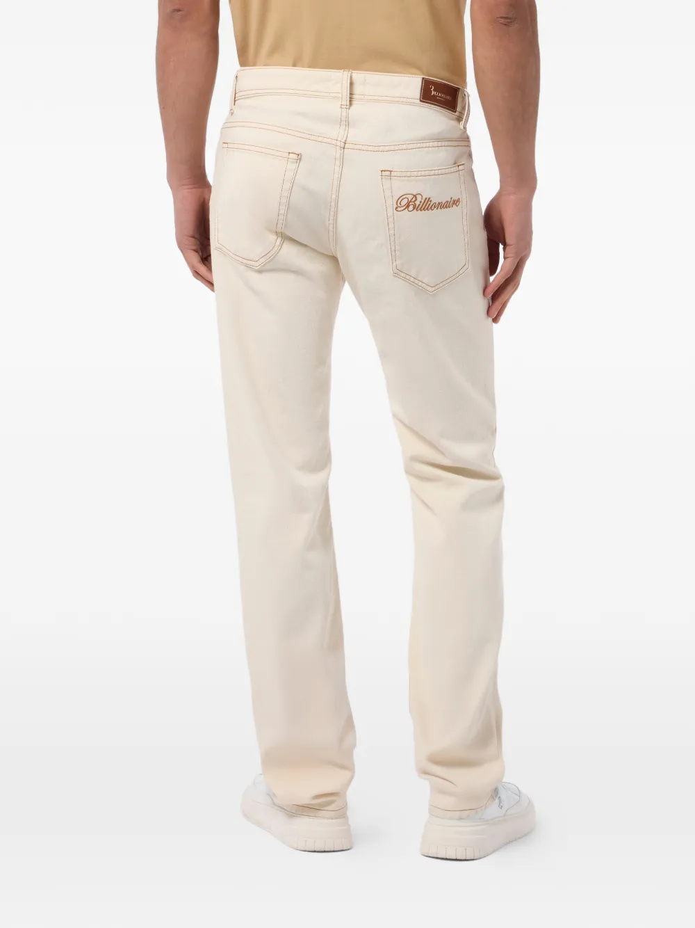 Billionaire Jeans met geborduurde zak Beige
