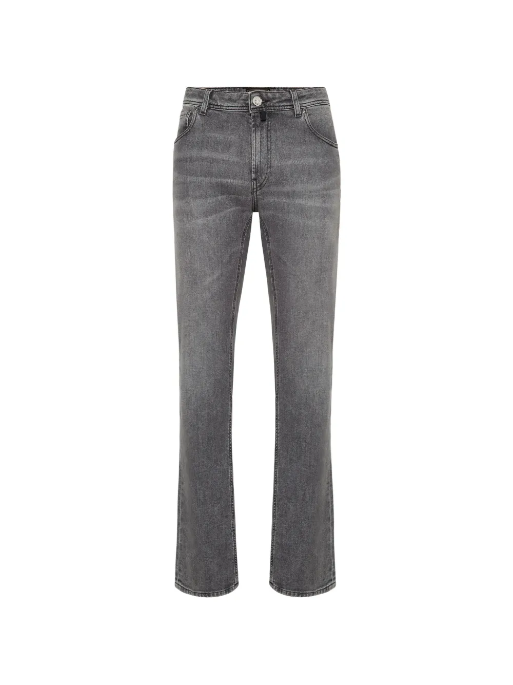Billionaire Jeans con design a cinque tasche e ricamo - Grigio