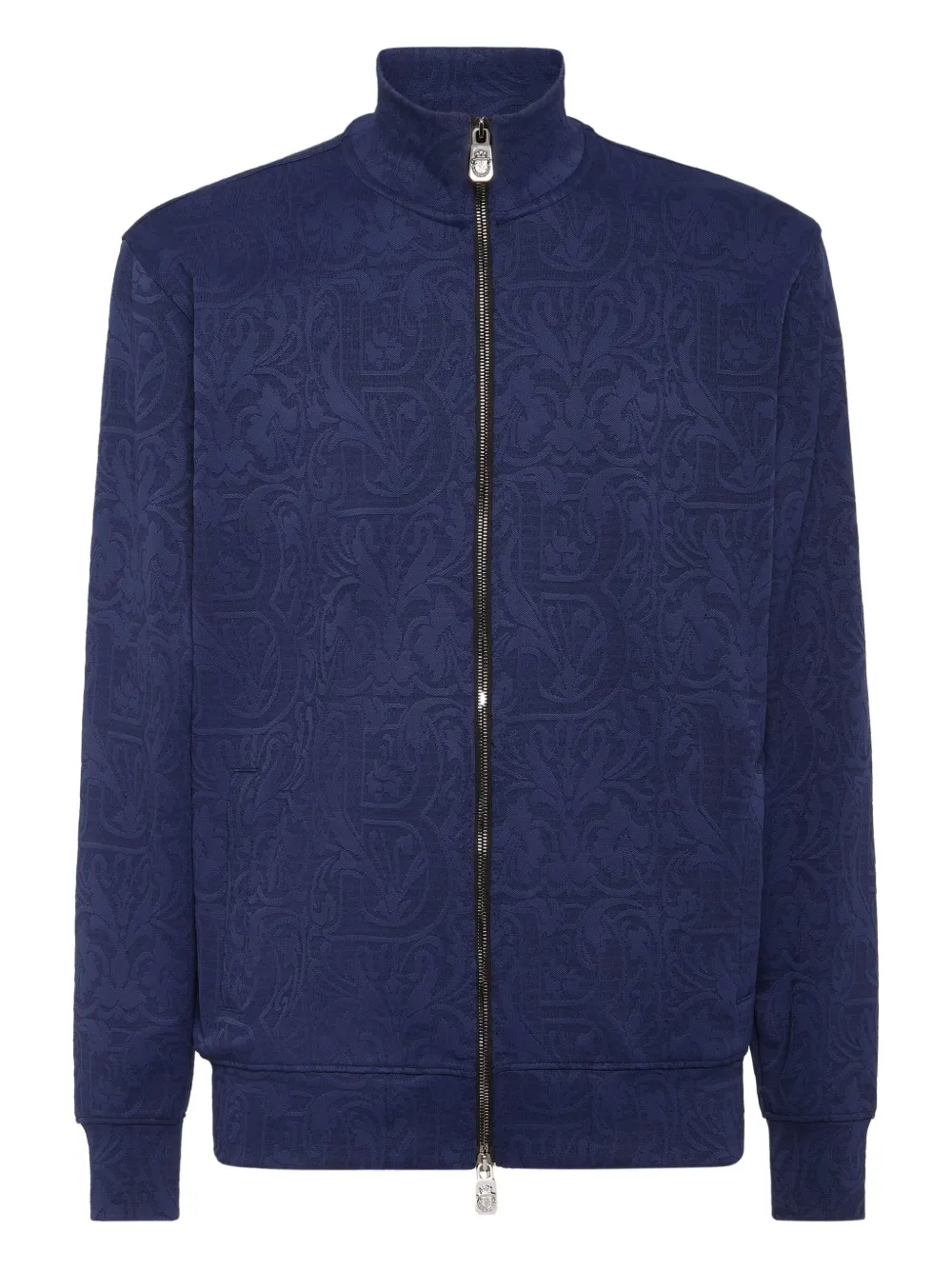 Billionaire jacquard zip-up sweatshirt | Blue | Image 1