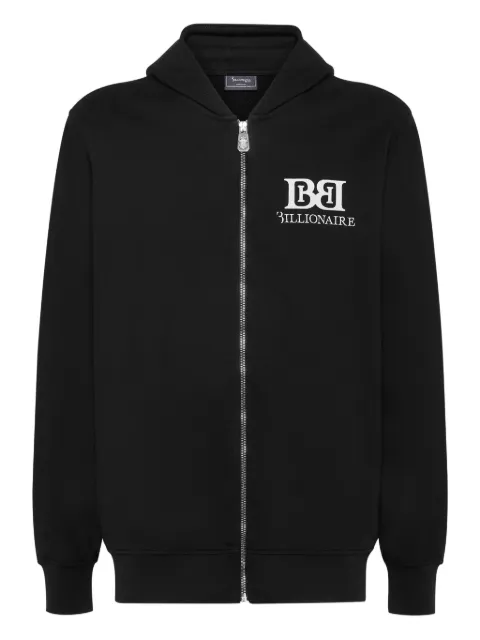 Billionaire logo-print zip-up hoodie
