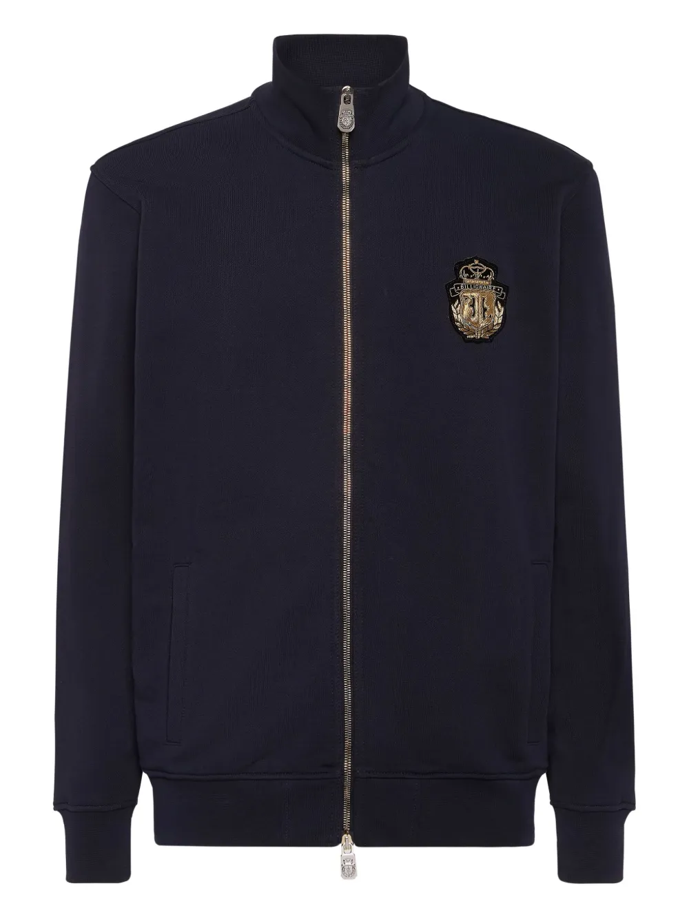 Billionaire logo-patch zip-up sweatshirt | Blue | Image 1