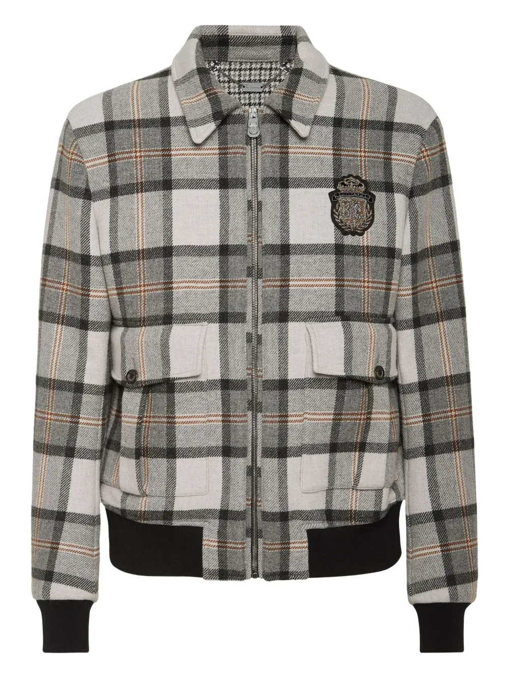 Billionaire check-pattern jacket | Neutrals | Image 1