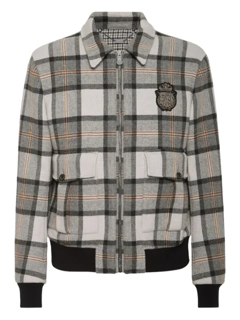 Billionaire check-pattern jacket 