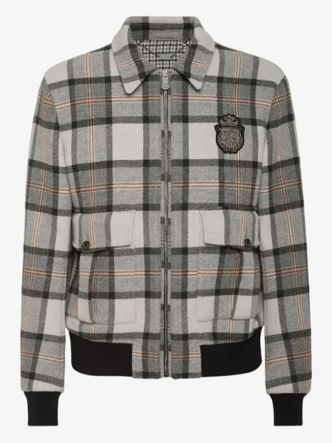 Billionaire check-pattern jacket 