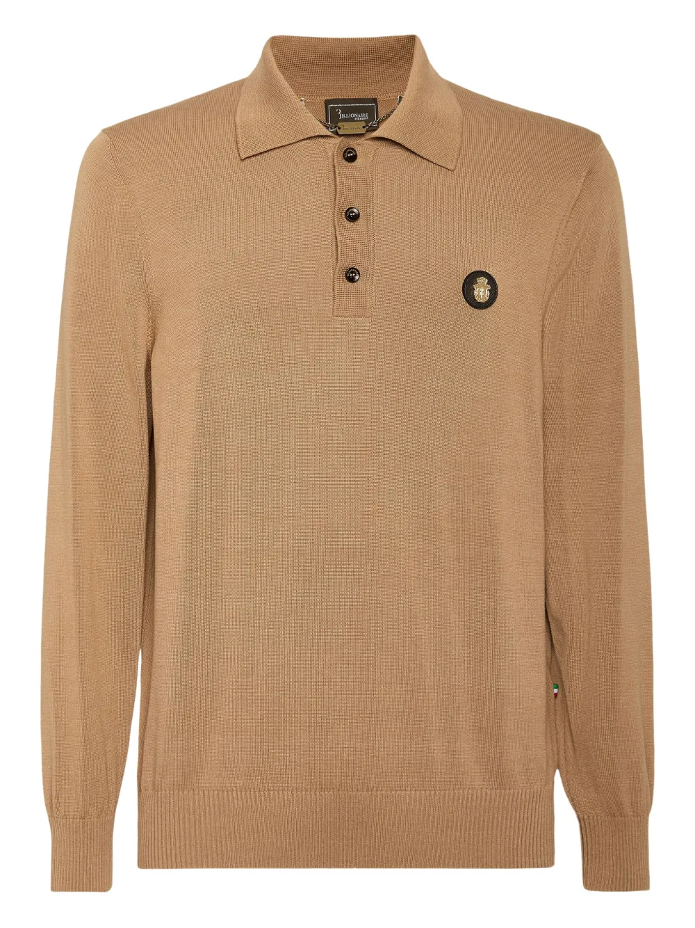 Billionaire logo-appliqué polo shirt | Neutrals | Image 1