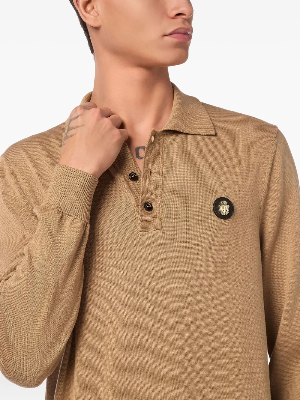 Billionaire Poloshirt met logo-applicatie Beige