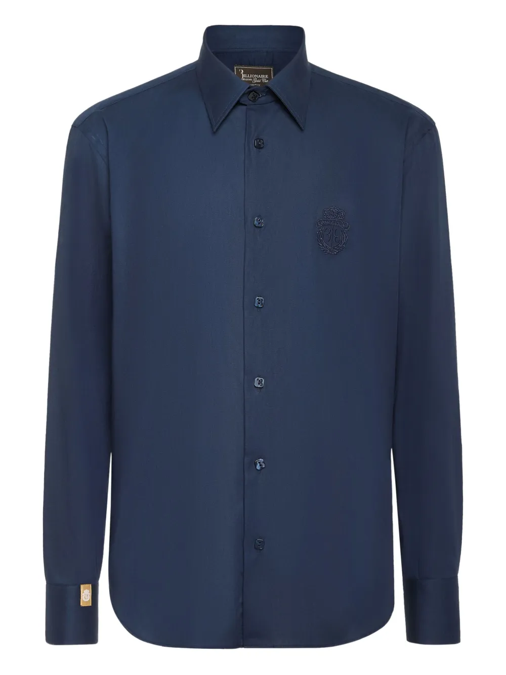 Billionaire logo-patch shirt Blauw