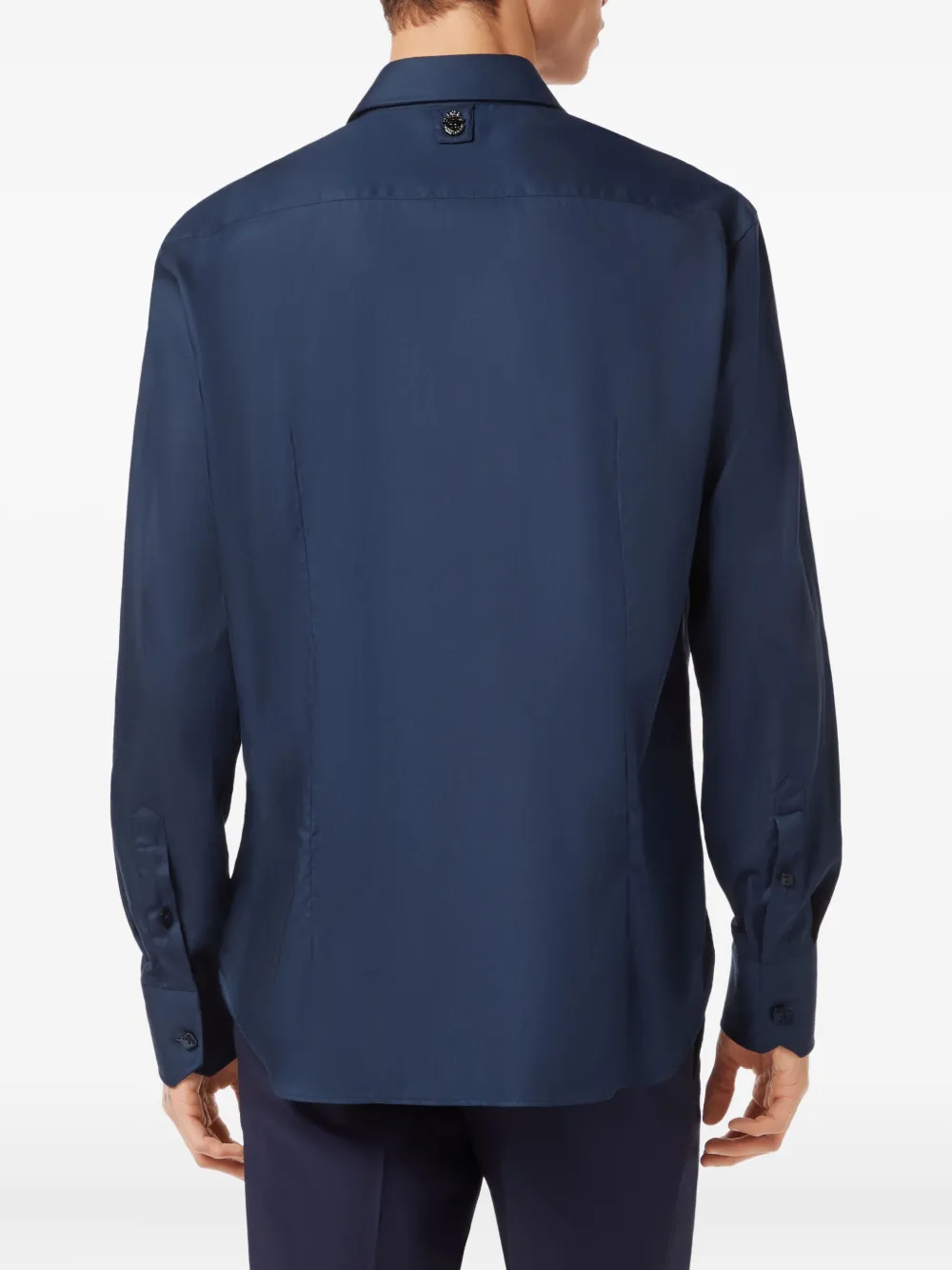 Billionaire logo-patch shirt Blauw