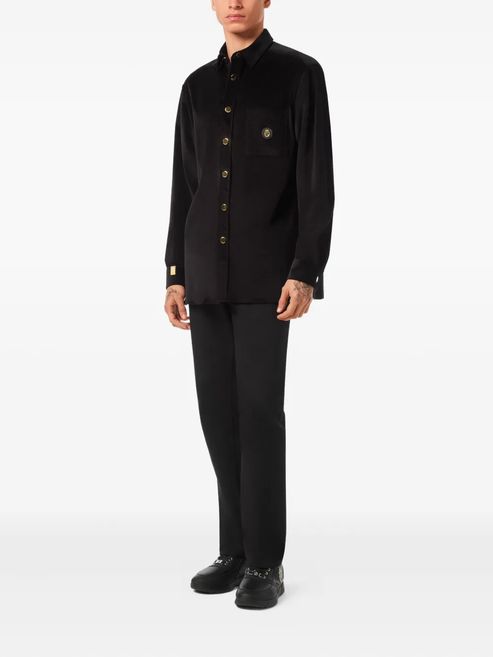 Billionaire corduroy shirt Zwart