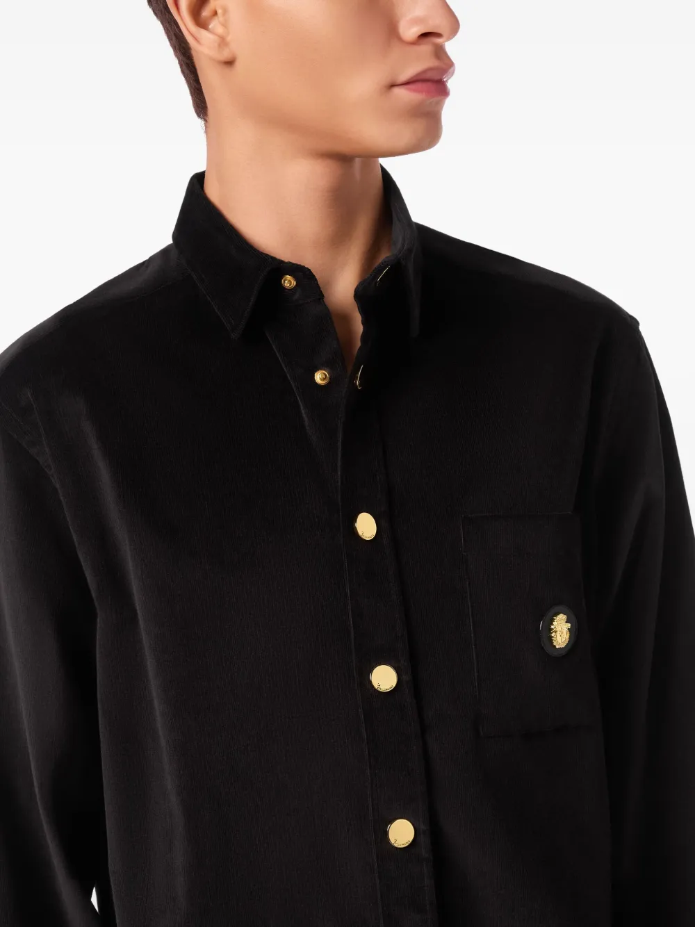 Billionaire corduroy shirt Zwart